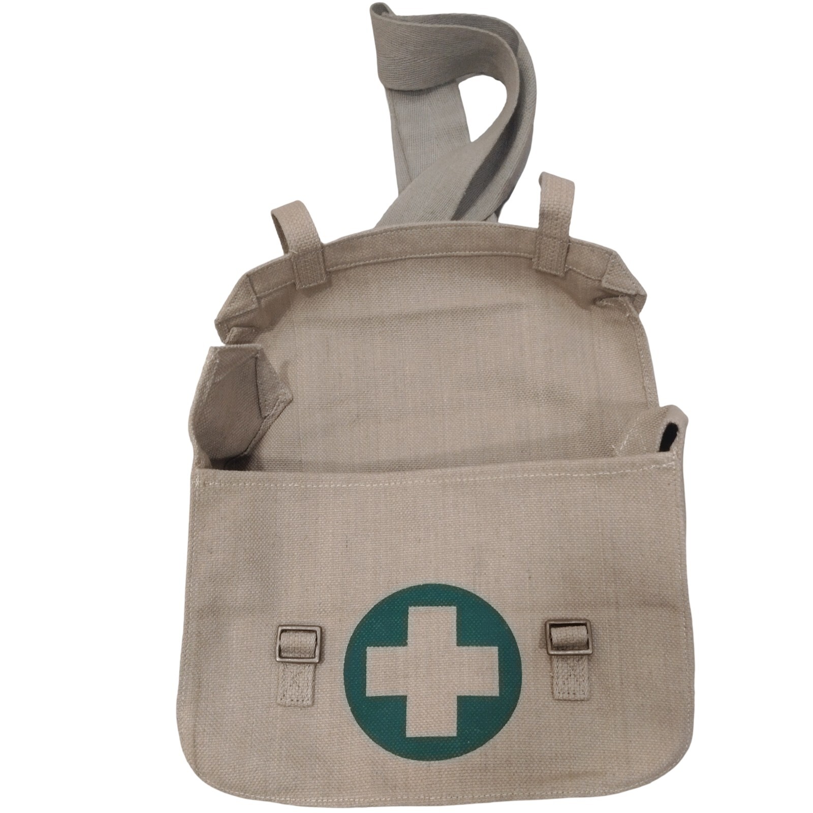 Canvas Medic Messenger Bag, Military Style, Khaki, Adjustable Shoulder Strap