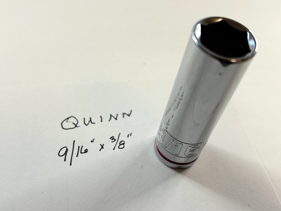 Quinn  9/16" x 3/8"  Dr Hi-Vis Deep Socket 6 Point Free USA Shipping