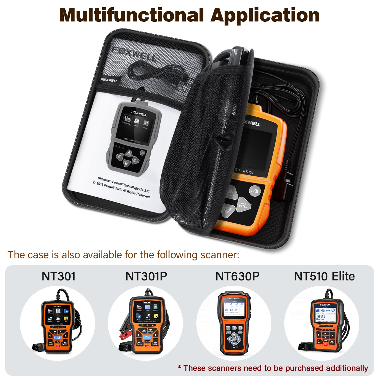 Foxwell For NT301 NT201 OBD2 Scanner Code Reader EVA Case Protective Carry Bag