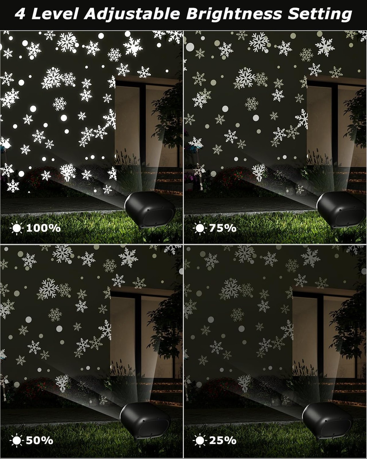 Snowflake Projector Lights with Remote, Timer, Dimmer, IP65 Waterproof丨Ch