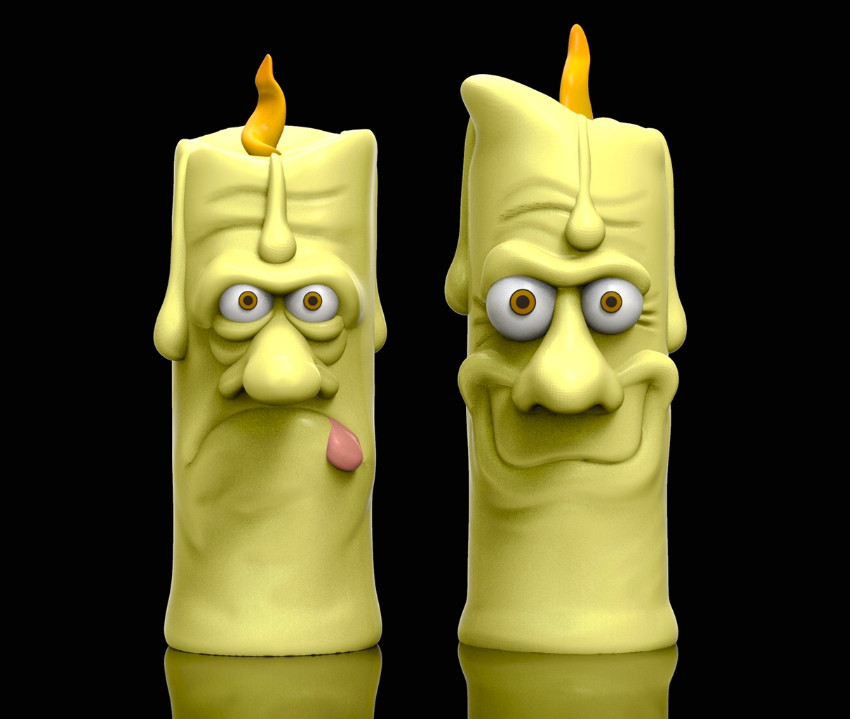 UNPAINTED Spooky Halloween Decor Candles 3D Printed Model Kit 6" Tall (9-22)