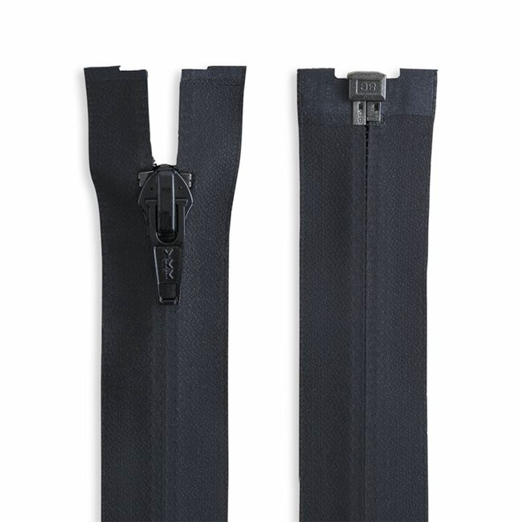 YKK #8 AquaGuard (Coil) Water-Repellent Jacket Zipper Black (580w) in 26" - 36"