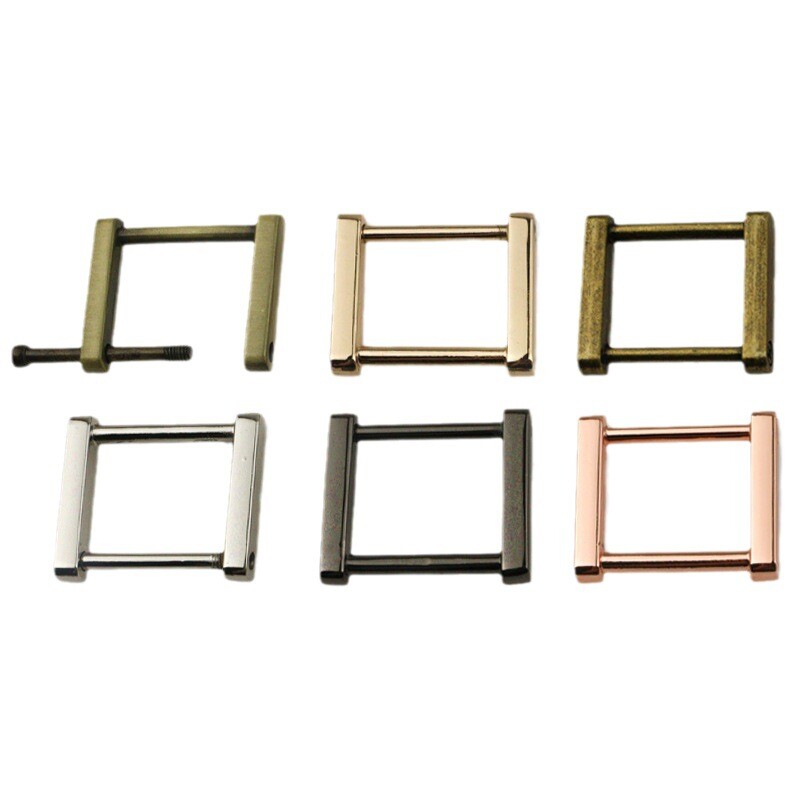 Metal Detachable Openable Screw Square Clasp Handbag Purse Strap Belt 13 19 25mm