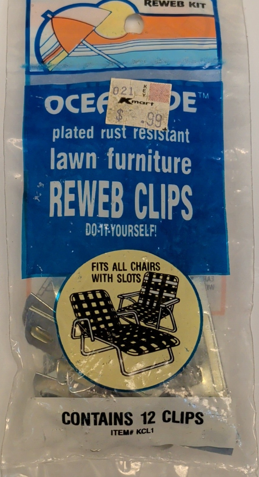 Oceanside Rust Resistant Silver Metal Reweb Clips Kit for Patio, 12 Pack