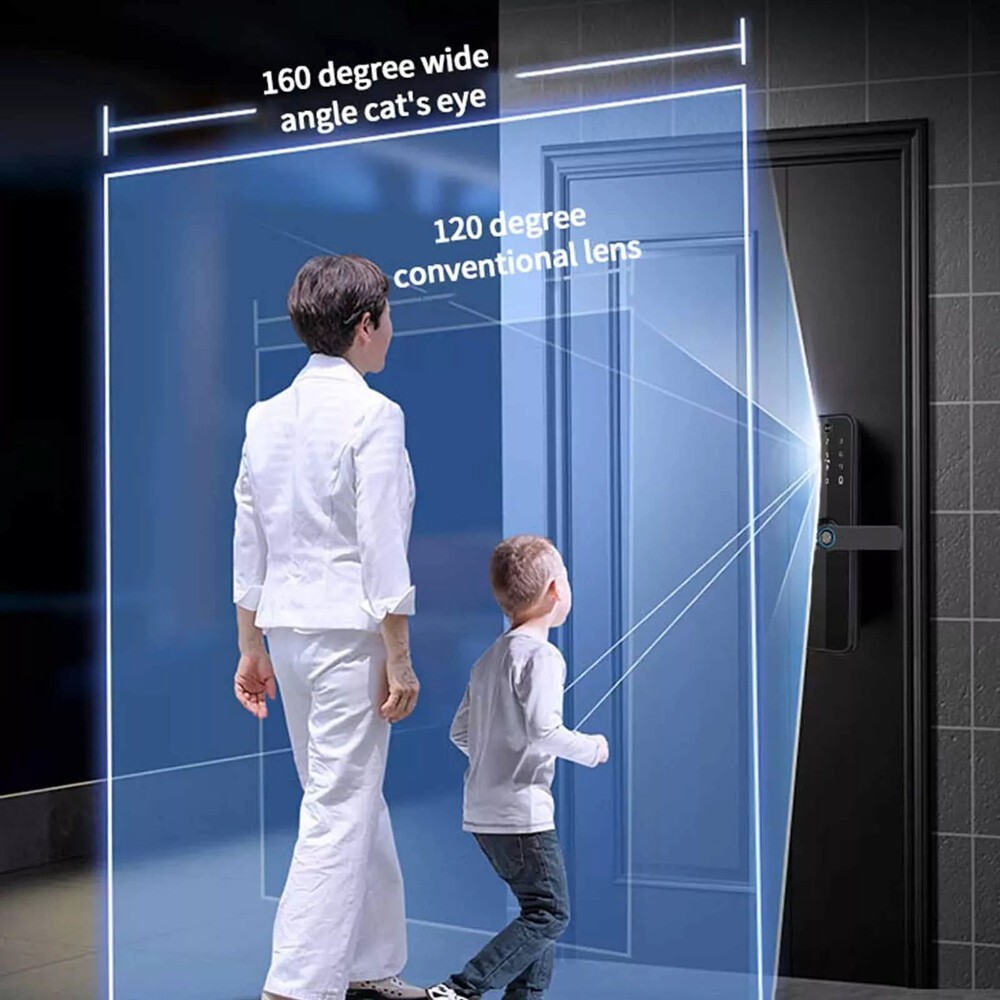 Face Recognition Tuya Wifi Smart Door Lock Visual Intercom Fingerprint NEW
