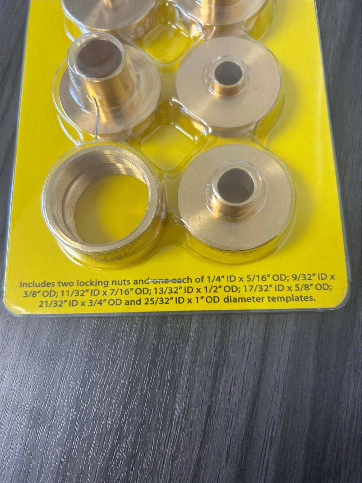 Brass Router Template Bushing Guide Kit Set for Porter Cable Base Inlay Hinge