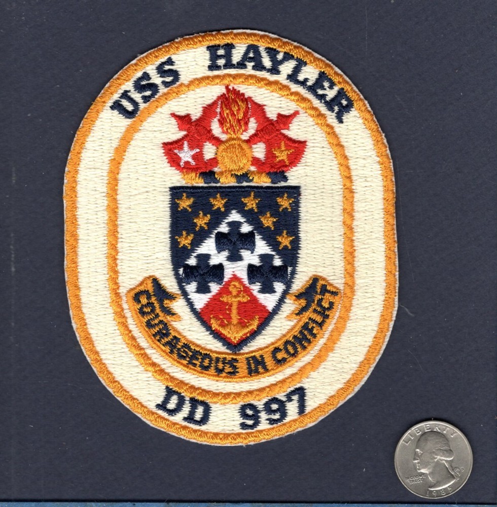 Original 1970's DD 997 USS HAYLER US NAVY Destroyer Ship Squadron Cruise Patch