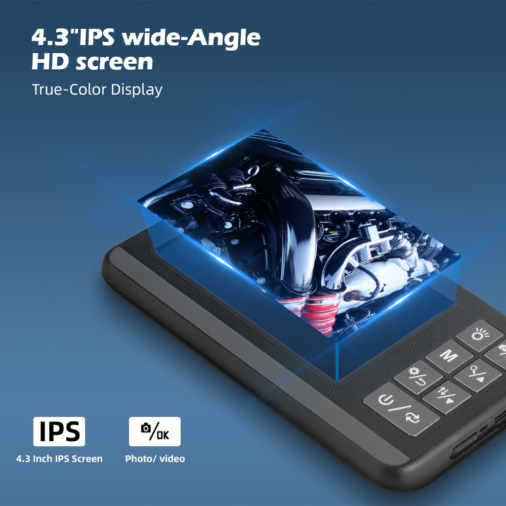 Dual Lens 5M IP67 Waterproof Inspection Camera Integrated Display Screen