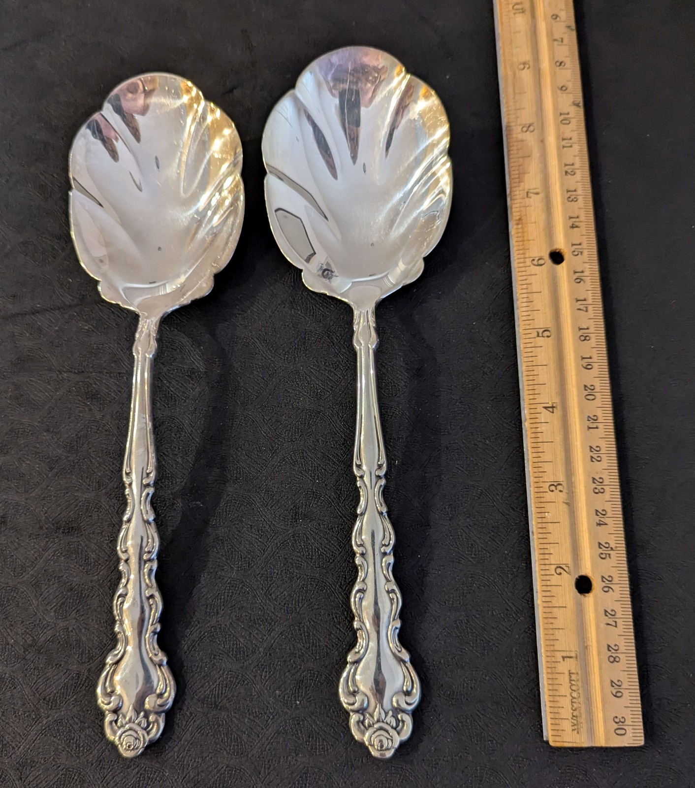 Oneida BEETHOVEN Silverplate Flatware 2 Casserole Serving Spoons Betty Crocker