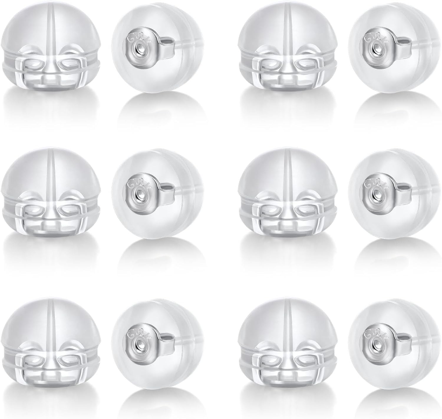 12 PCS Silicone Earring Backs Replacements, 18K Gold Plated Earring Backs