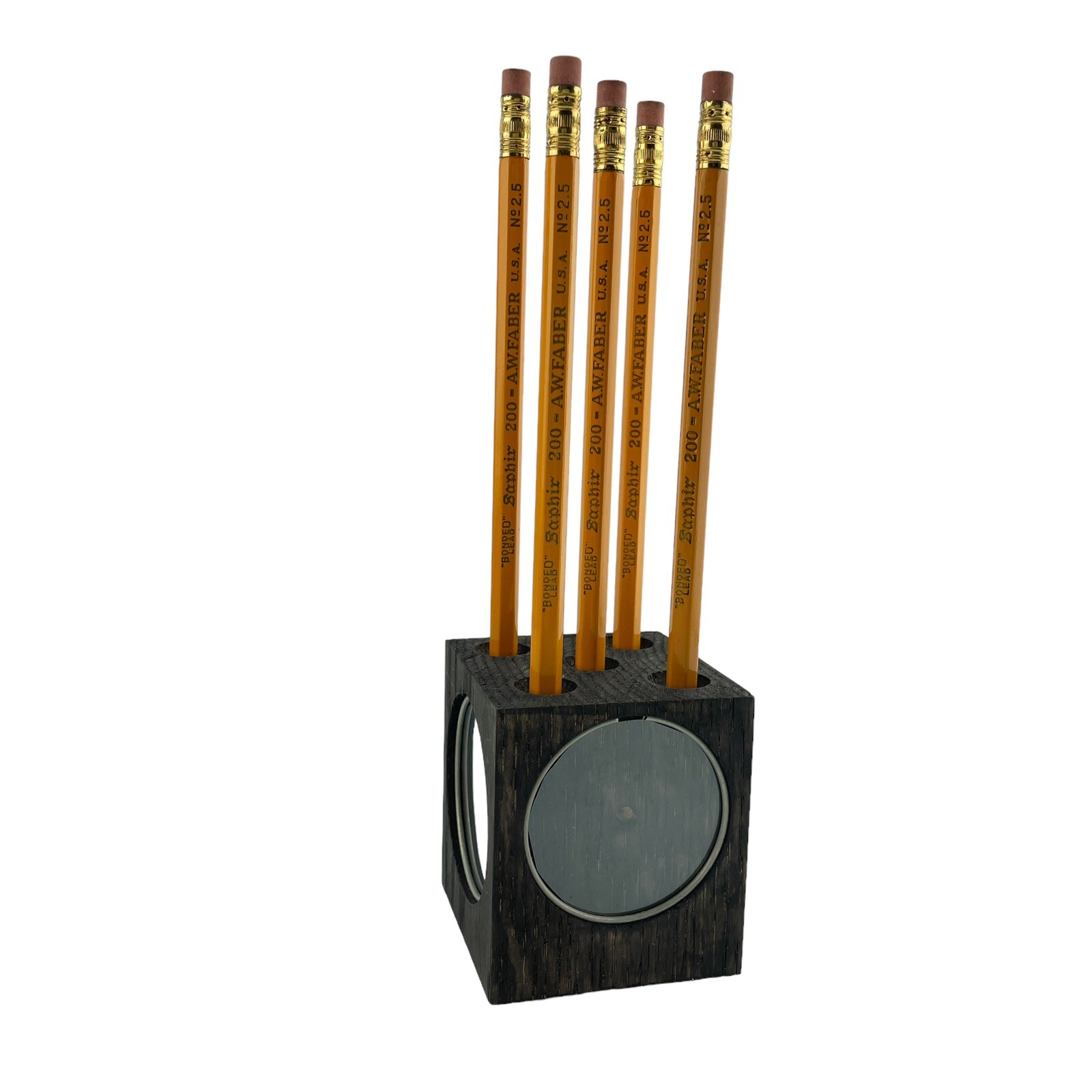 Pencil Holder  Handmade w  Faber Saphir Pencils Junior Achievement Craft
