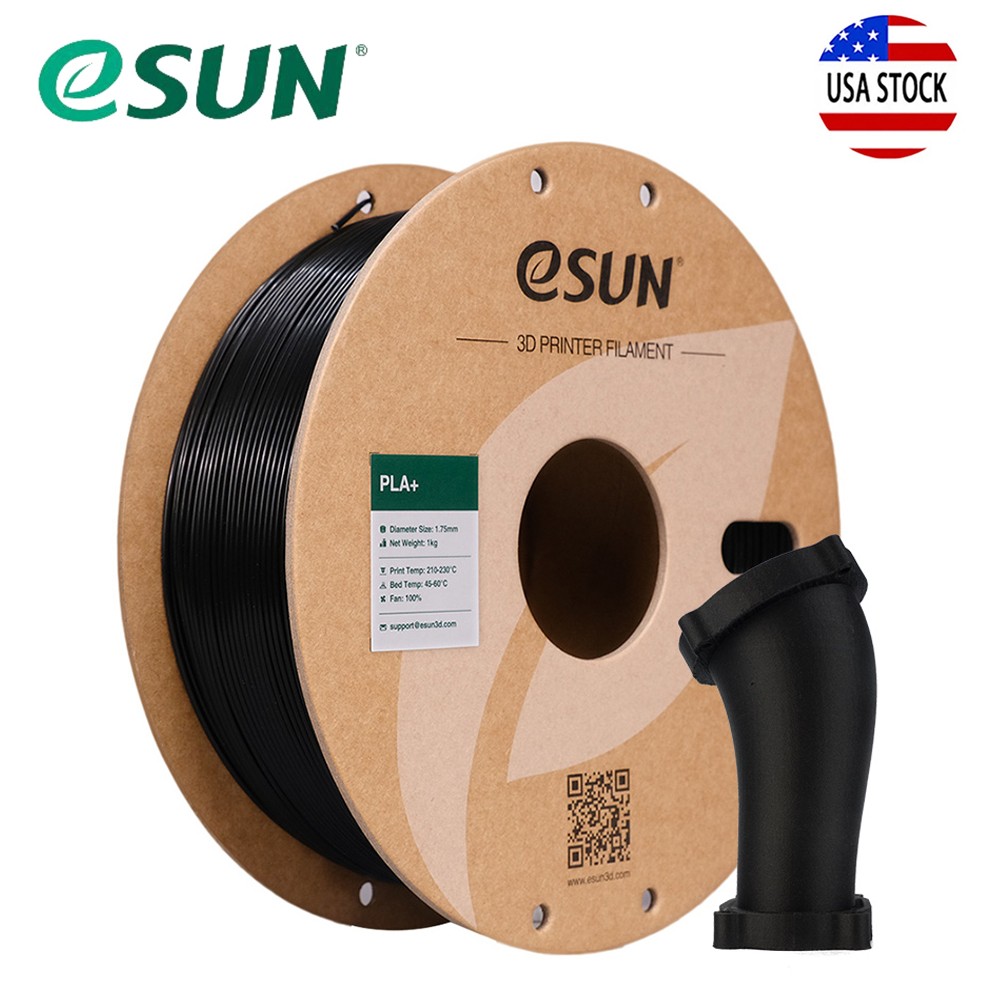 eSUN PLA+ 1.75mm 3D Printers Filament 1kg/ paper roll for 3D Printers Gift Black
