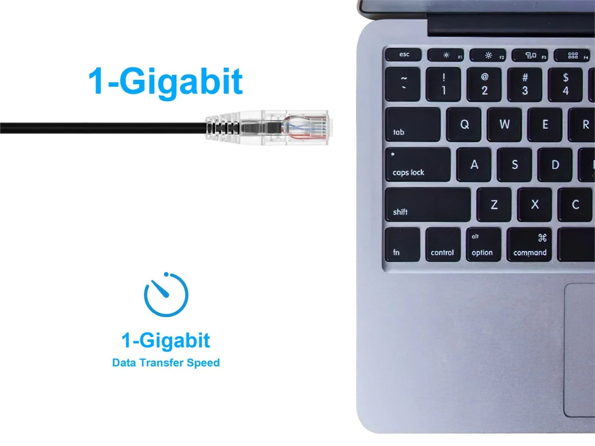Monoprice Cat6 Ethernet Patch Cable - 1 feet - Black | Snagless RJ45 Stranded