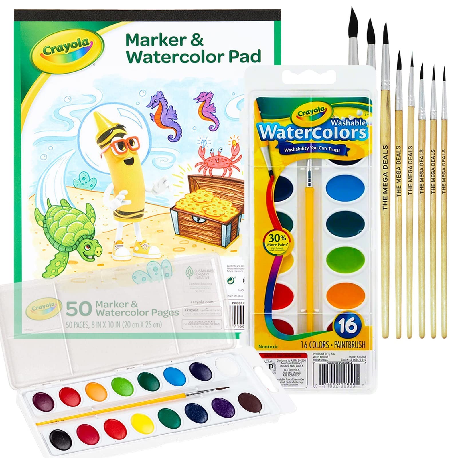 Watercolor Paint Set for Kids 16 vivid Watercolor Paint Mixing Palette, Paper...