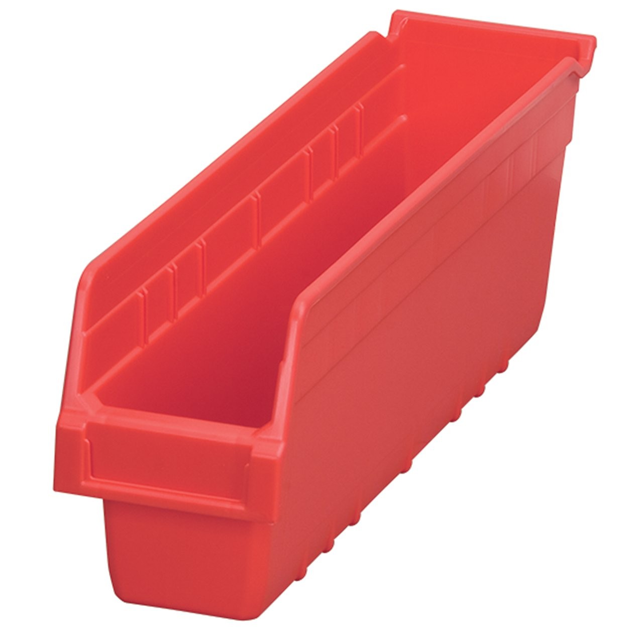 Shelfmax Bins - 4-1/8"Wx17-5/8"Dx6"H - Red - Red - Lot of 8