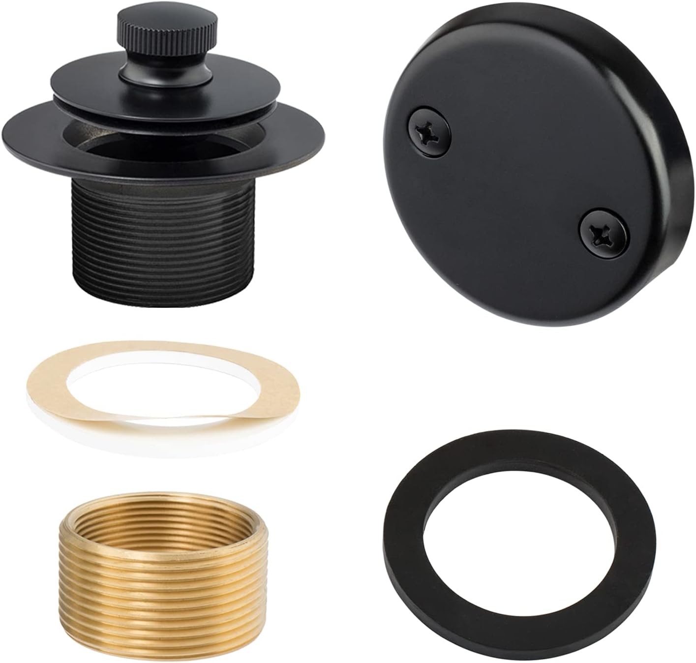 Matte Black Lift & Turn Tub Trim Set with 3 x 0.5 x 3 inches, Matt