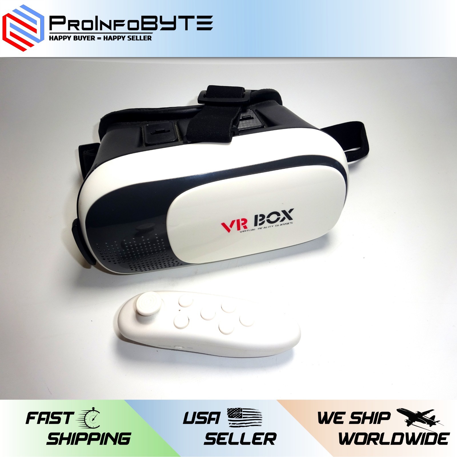 3D Virtual Reality VR Glasses Headset Box + Control for Android Apple iPhone