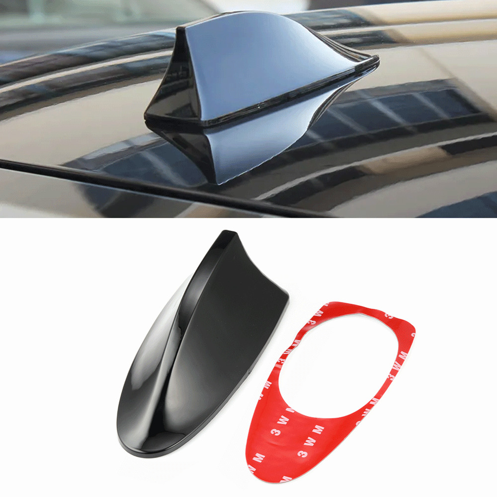 Black Shark Fin Antenna Cover Car Trim Signal Radio AM/FM Aerial Universal