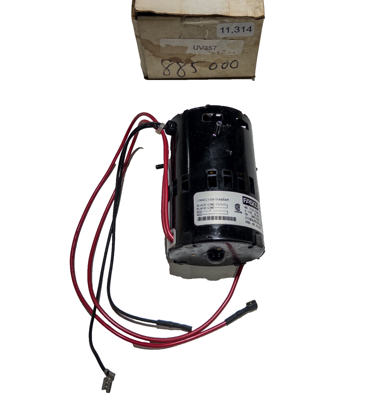 Fasco 7121-7765 Motor 1/30 HP 115V 1.2A 3100RPM D1168