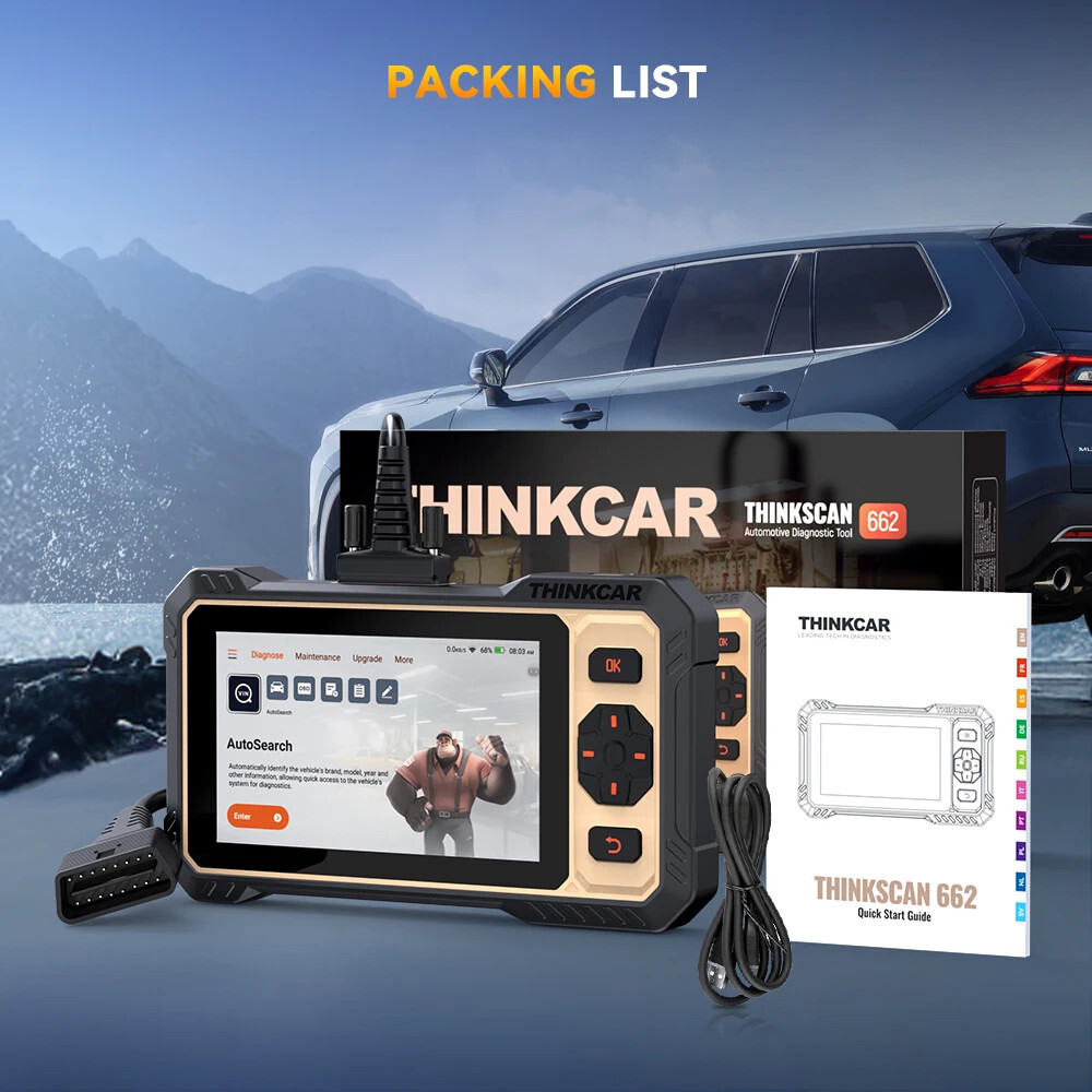 THINKSCAN 662 Auto car Diagnostic OBD2 Scanner Tool 4 System Engine ABS 12 reset