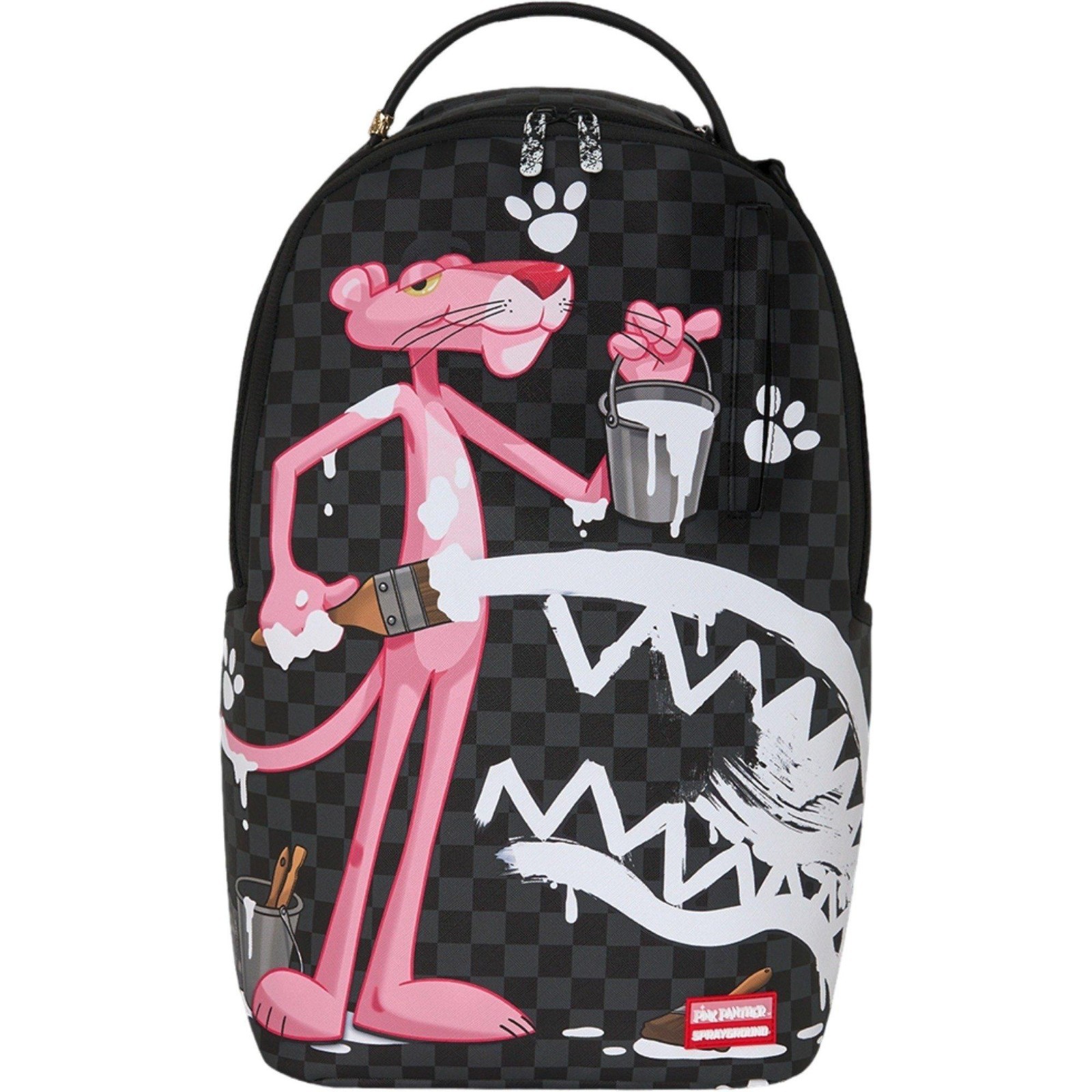 Sprayground Pink Panther Painting Backpack🔥New Bookbag Large School Travel Bag