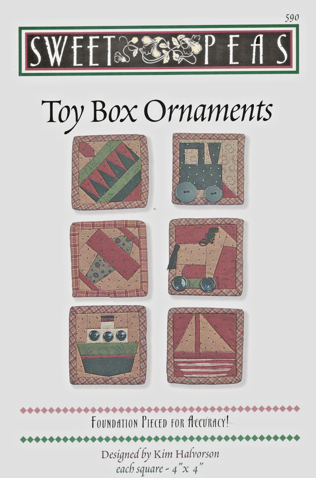 Toy Box Ornaments Christmas Quilting Pattern by Sweet Peas Inc. 590