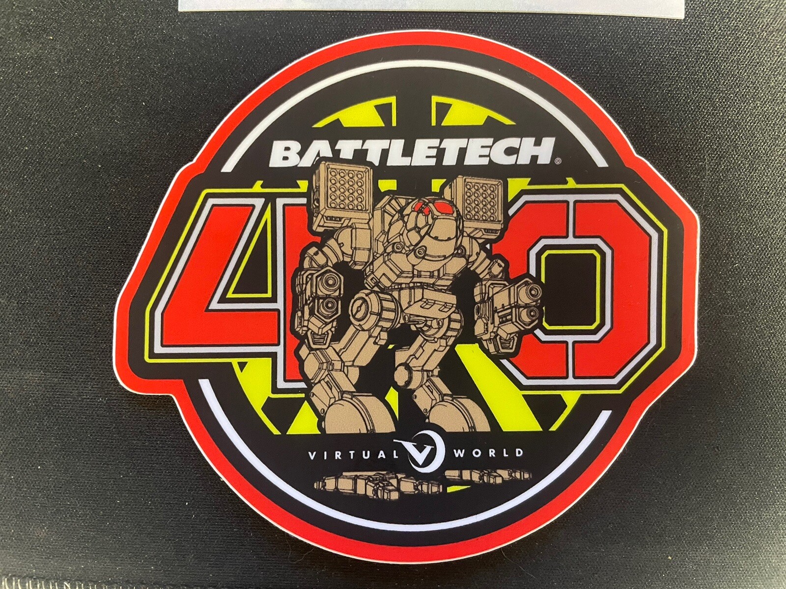 Virtual World BattleTech 40th Anniversary Sticker With MadCat BattleMech