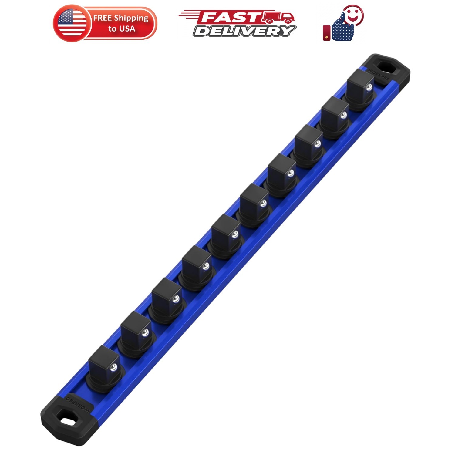 Magnetic Socket Organizer, Heavy Duty 3/8-Inch Drive Socket Rail | 1 Piece So...