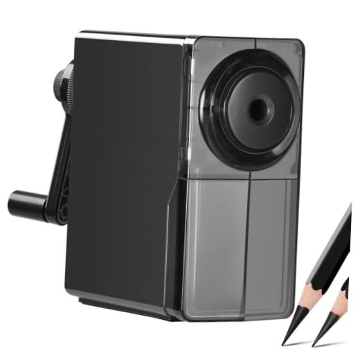 Manual Pencil Sharpener Desk Pencil Sharpener with Container | 5 grades of