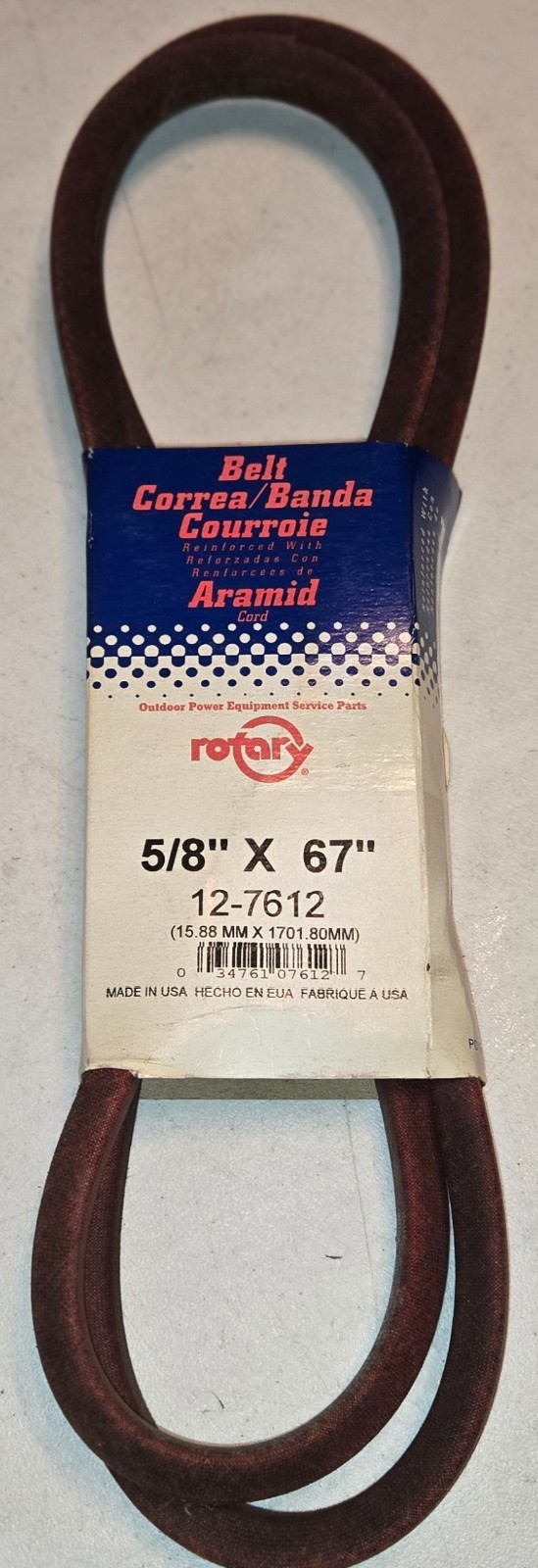 Rotary 7612 Aramid Belt for MTD 754-0150 754-0151 954 5L670 5/8" X 67", USA Made
