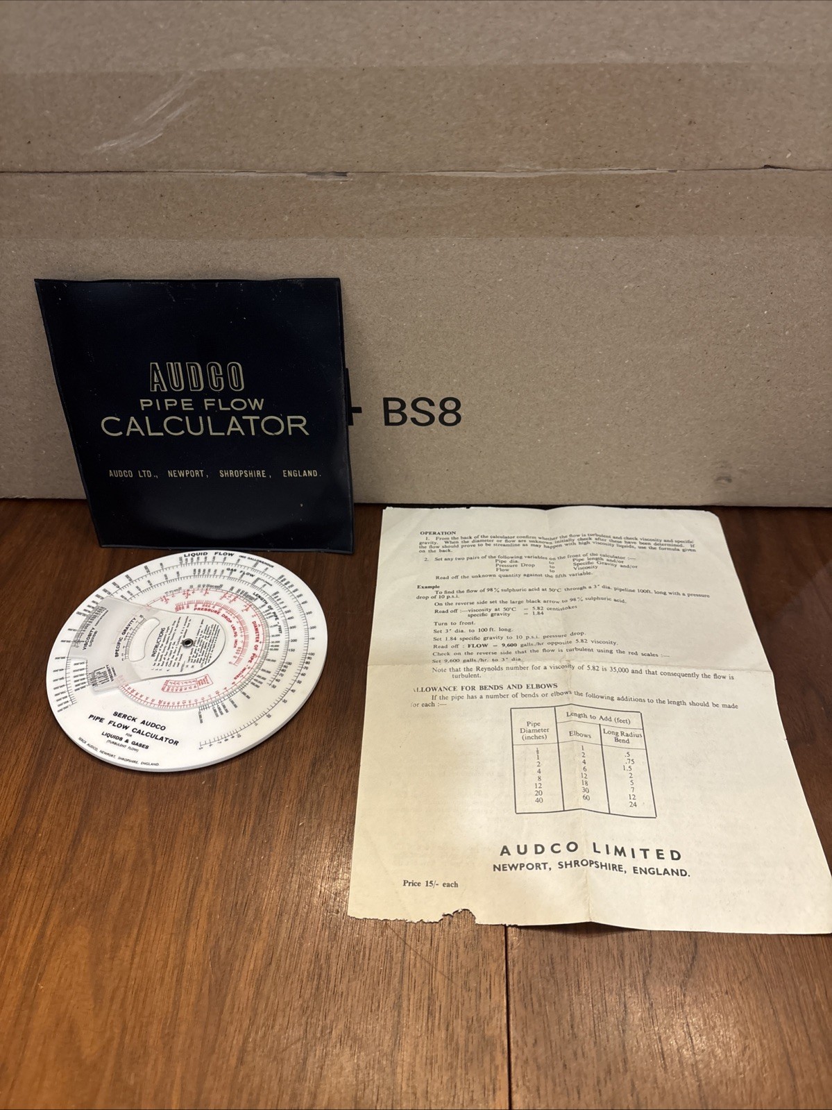 Serck Audco Pipe Flow Calculator with Case