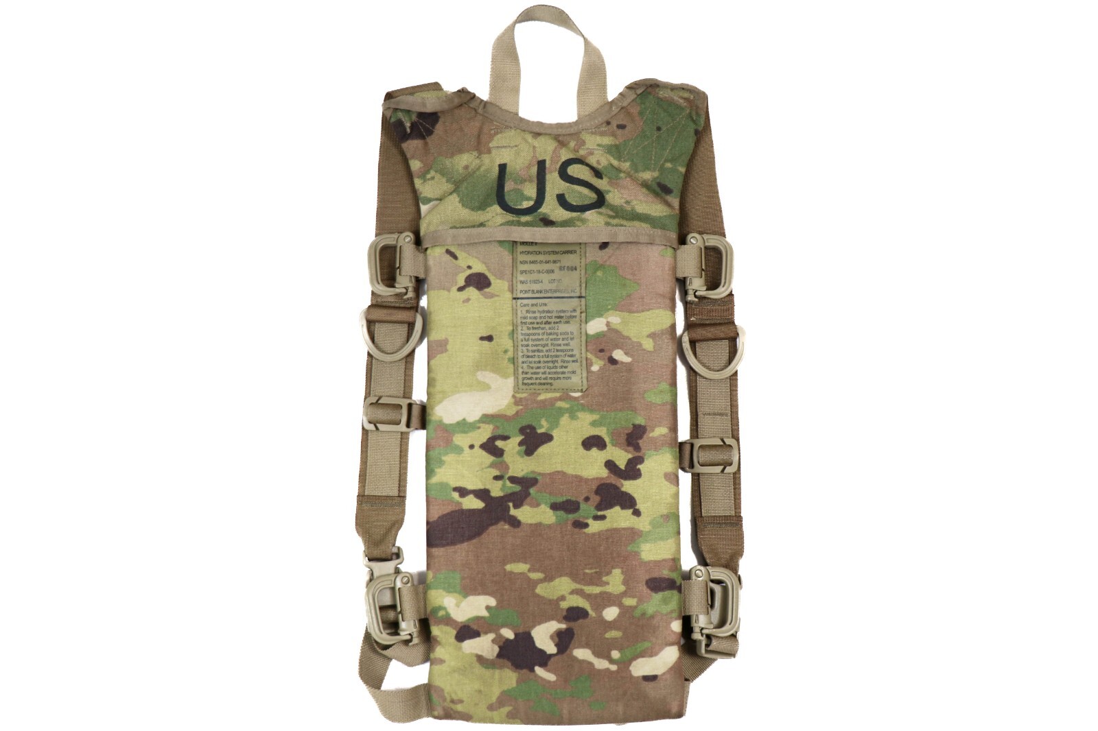US Army OCP Multicam Molle II Hydration System Carrier Water Backpack No Bladder