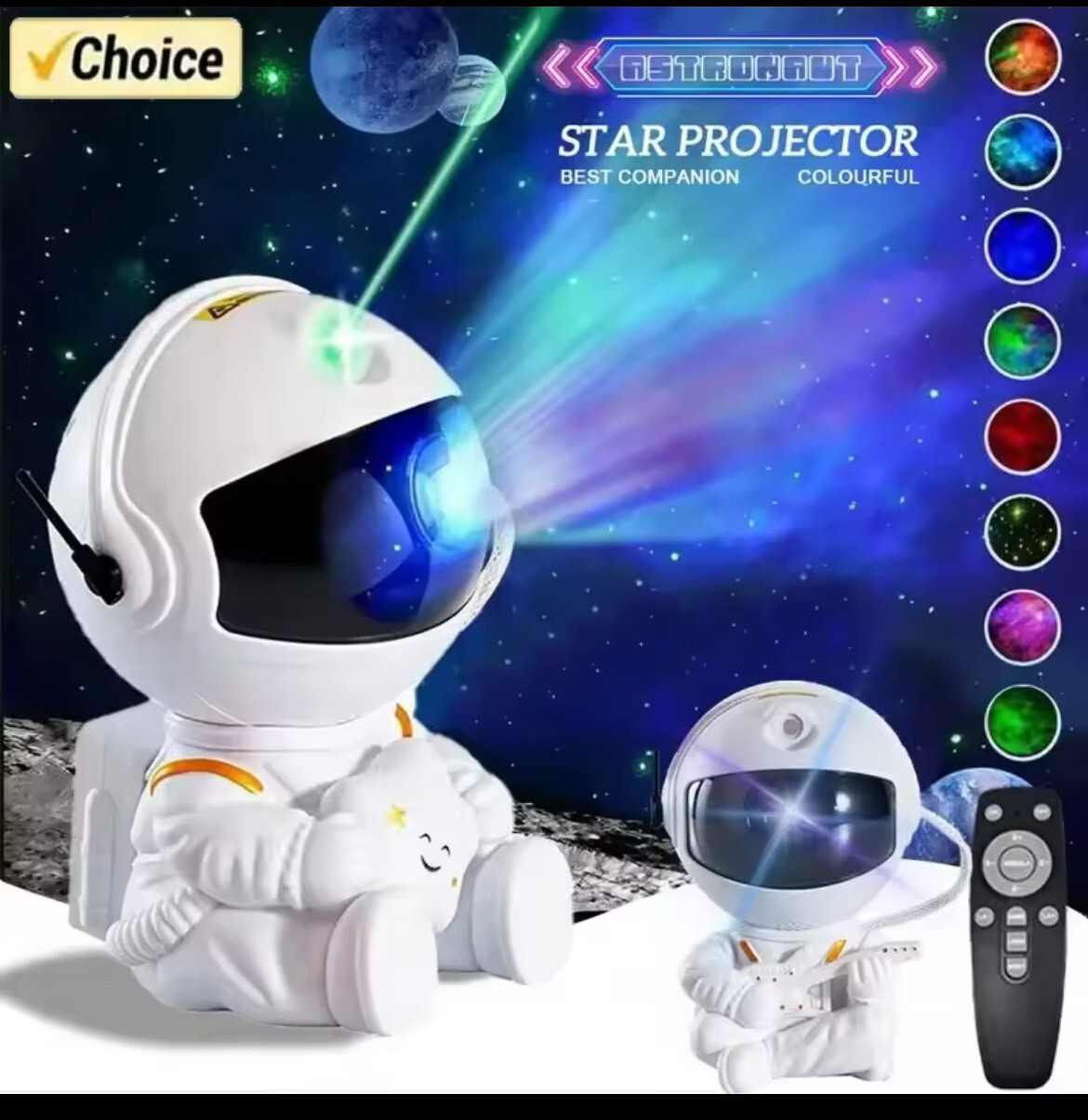 Star Projector Galaxy Night Light Astronaut Space Projector Starry Nebula Ceilin