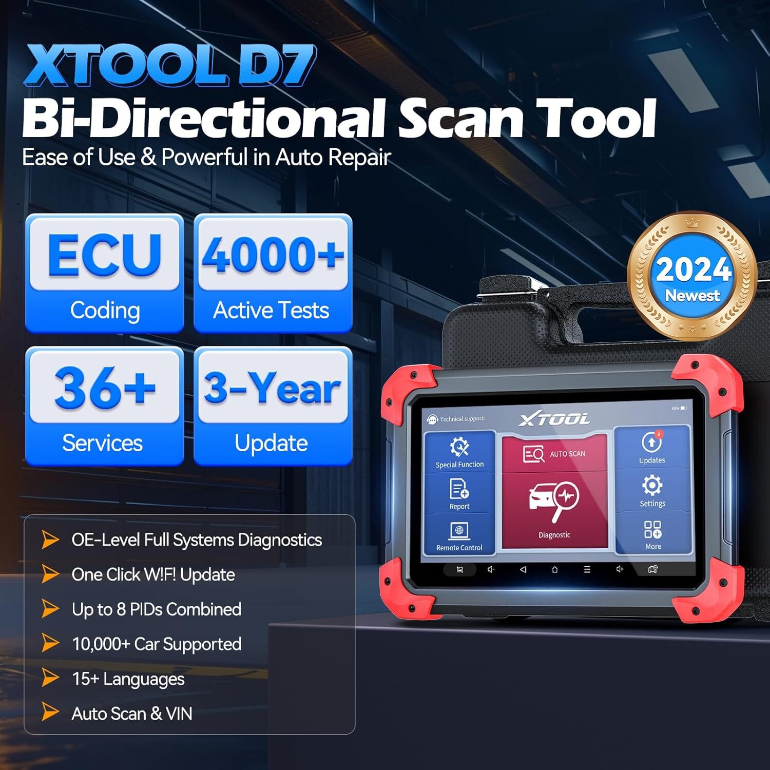 XTOOL D7 OBD2 Scanner Bi-Directional All System Diagnostic Auto Scan E.CU Coding
