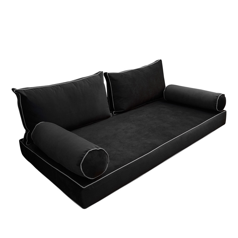 COVER ONLY Model V2 Twin Velvet Contrast Indoor Daybed Mattress Cushion AD350