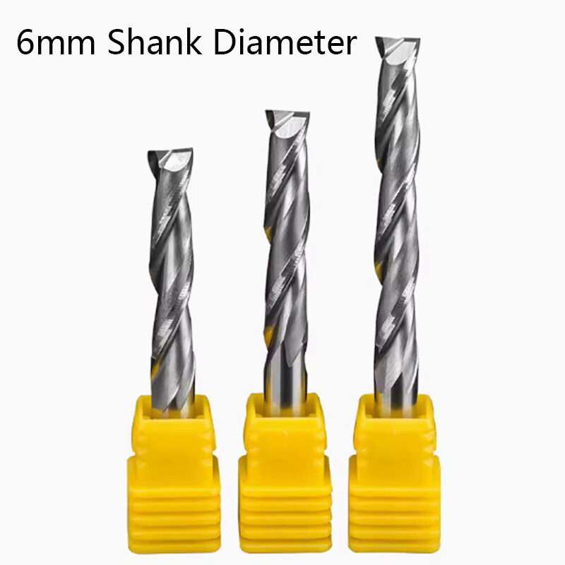 2 Flute Carbide Spiral Router Bit 6mm Shank End Mill for Wood Carving Cutter New