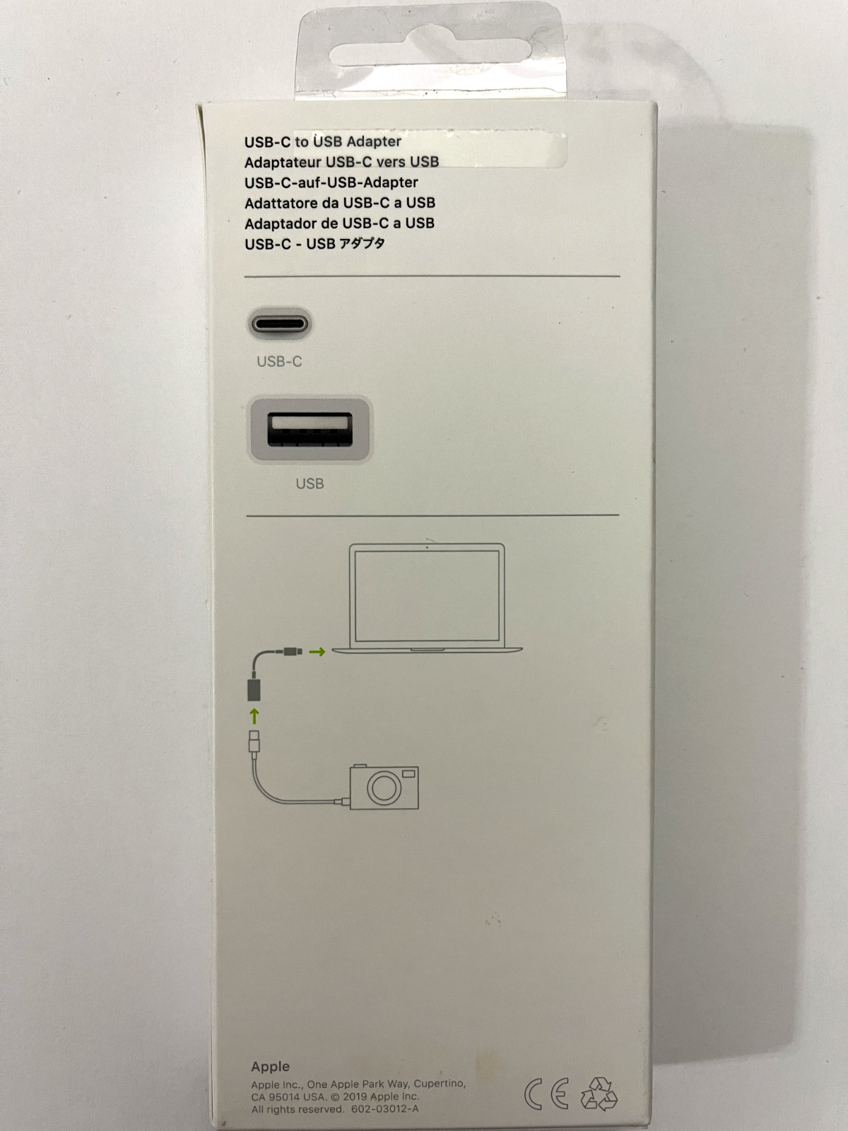 genuine Apple - USB-C-to-USB Adapter - White MJ1M2AM/A