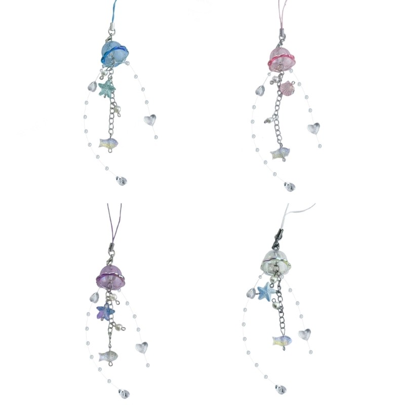 Fashionable Jellyfish Phone Chain Fashion Accessory with Sparkling Star Detail