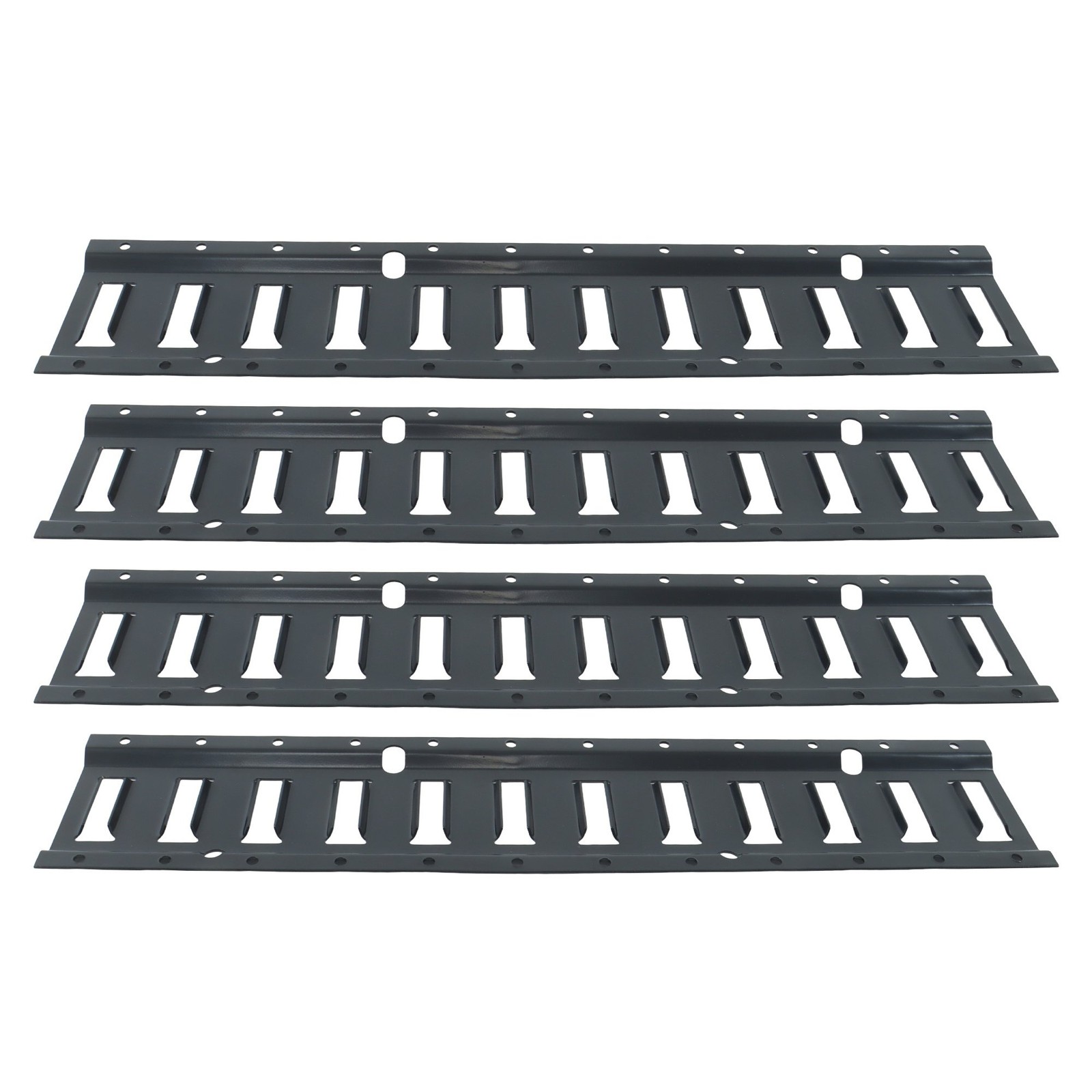 Universal 2FT E Track Rails 4 Pack Tie Down Anchor Kit Powder Coated Black