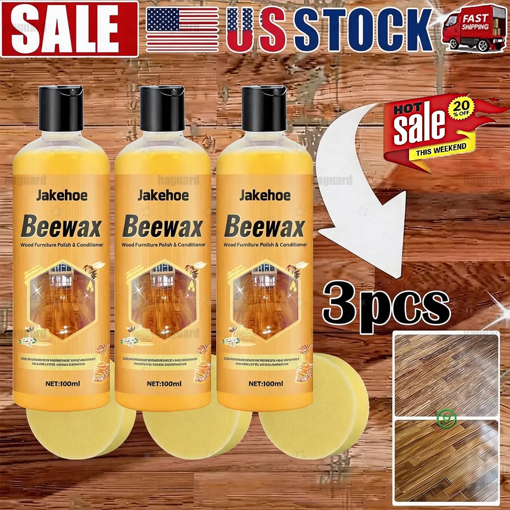 3PCS-Beeswax Wood Furniture Polish Conditioner All-in-One Cleaner Restorer 300ml