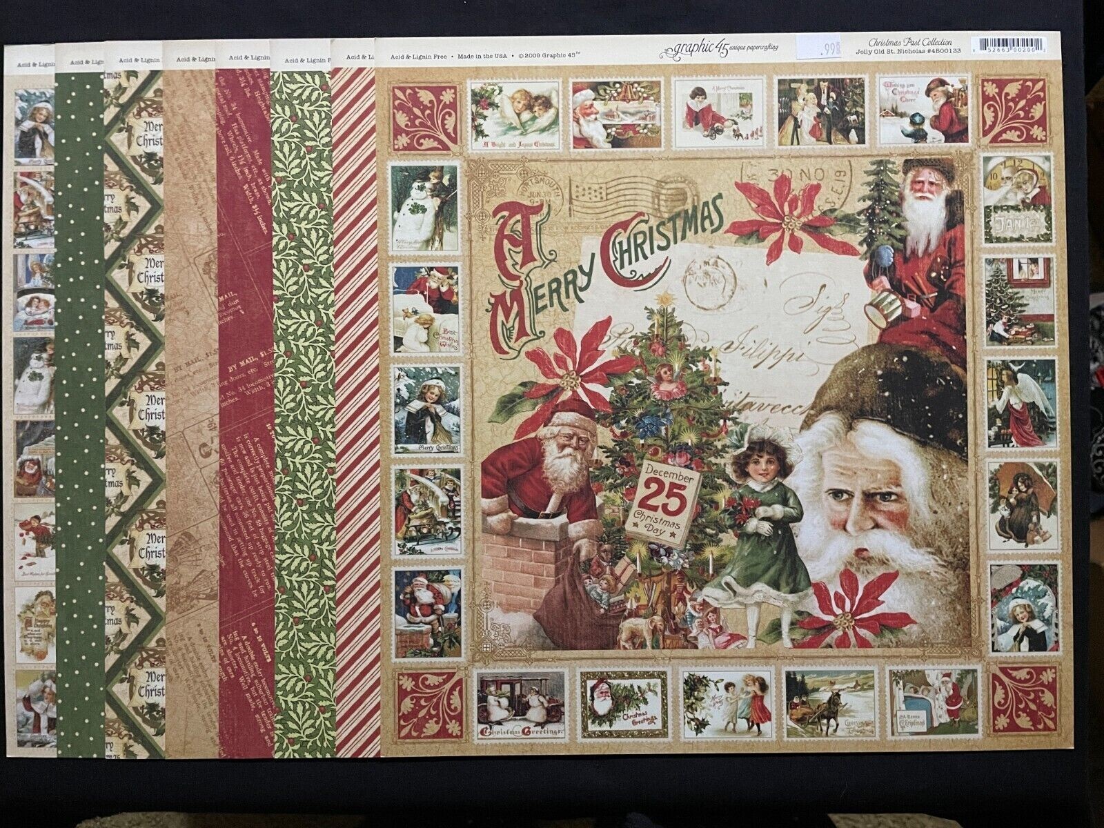 GRAPHIC 45 "CHRISTMAS PAST" COLLECTION 12X12 DS PAPERS