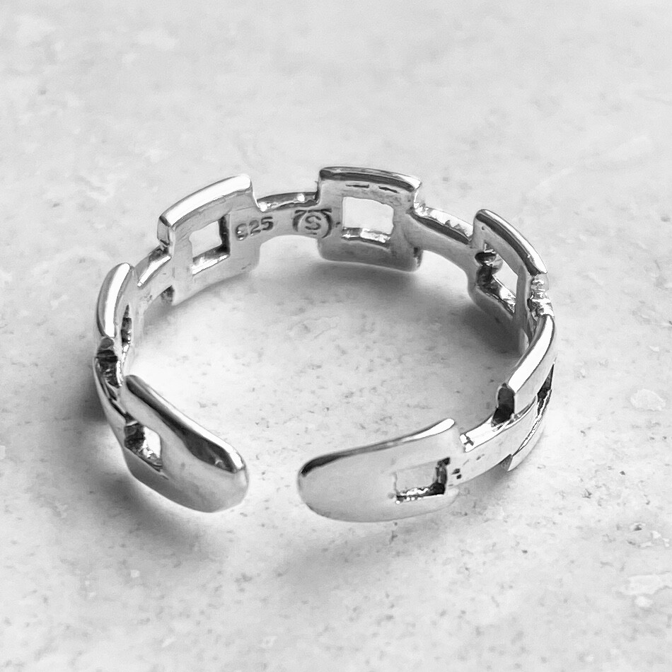 Sterling Silver Link Toe Ring, Silver Rings, Link Ring, Silver Band