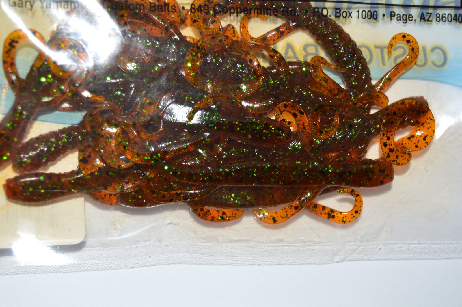 gary yamamoto 4.5" lizard 13s-10-196 pumpkin black green flake