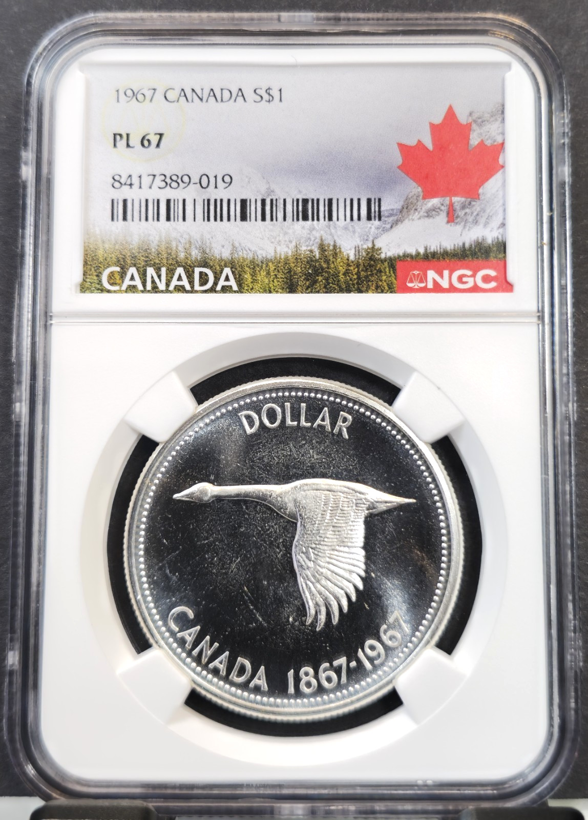 1967 CANADA SILVER 1 DOLLAR CANADIAN GOOSE NGC PL 67 RARE HIGH GRADE PROOF LIKE