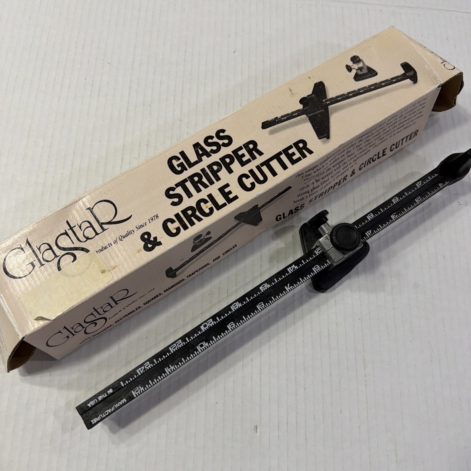 GlaStar Glass Stripper & Circle Cutter In Original Box - Incomplete As Pictured