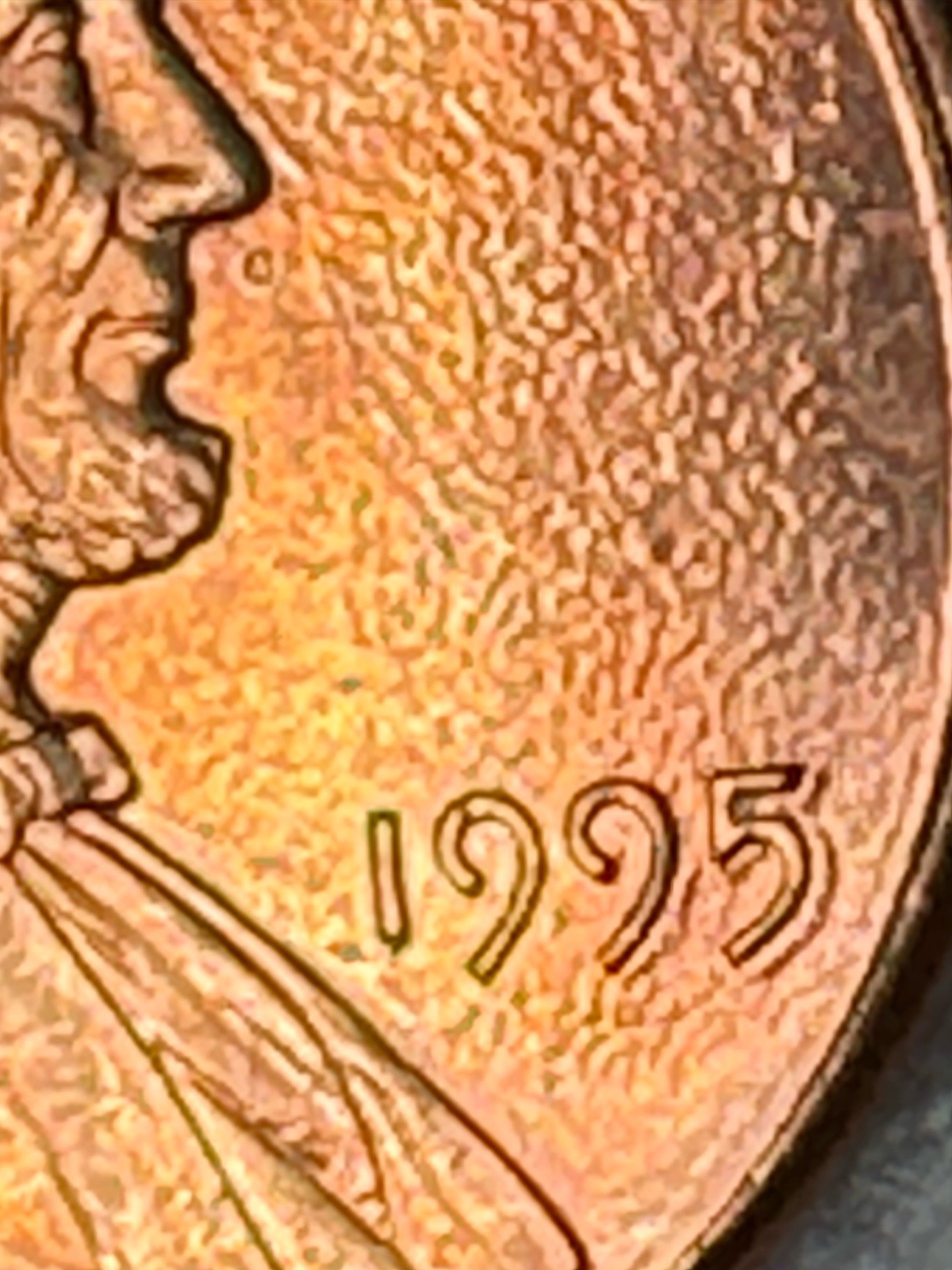 1995-P Poorman’s Error Red BU Lincoln Memorial Cent Double Die Date Roll Fresh