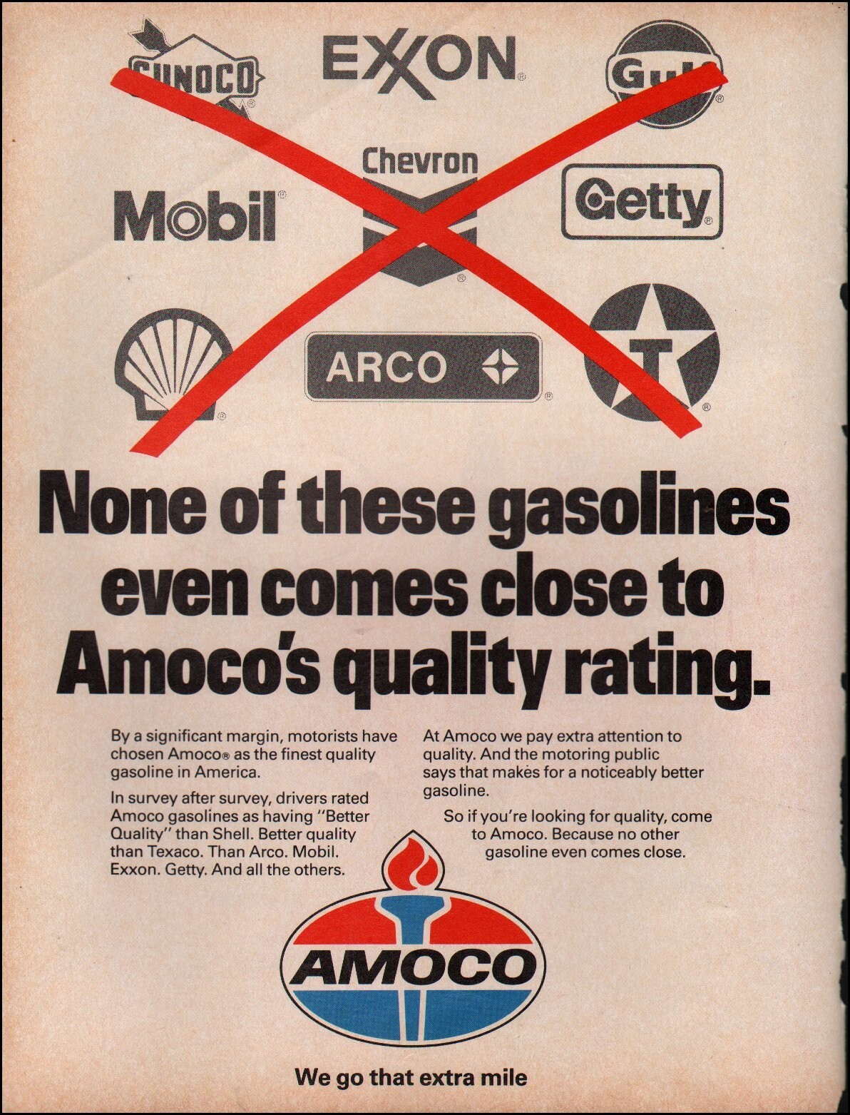 1983 Vintage ad Amoco gasoline retro sign Car care      01/05/24