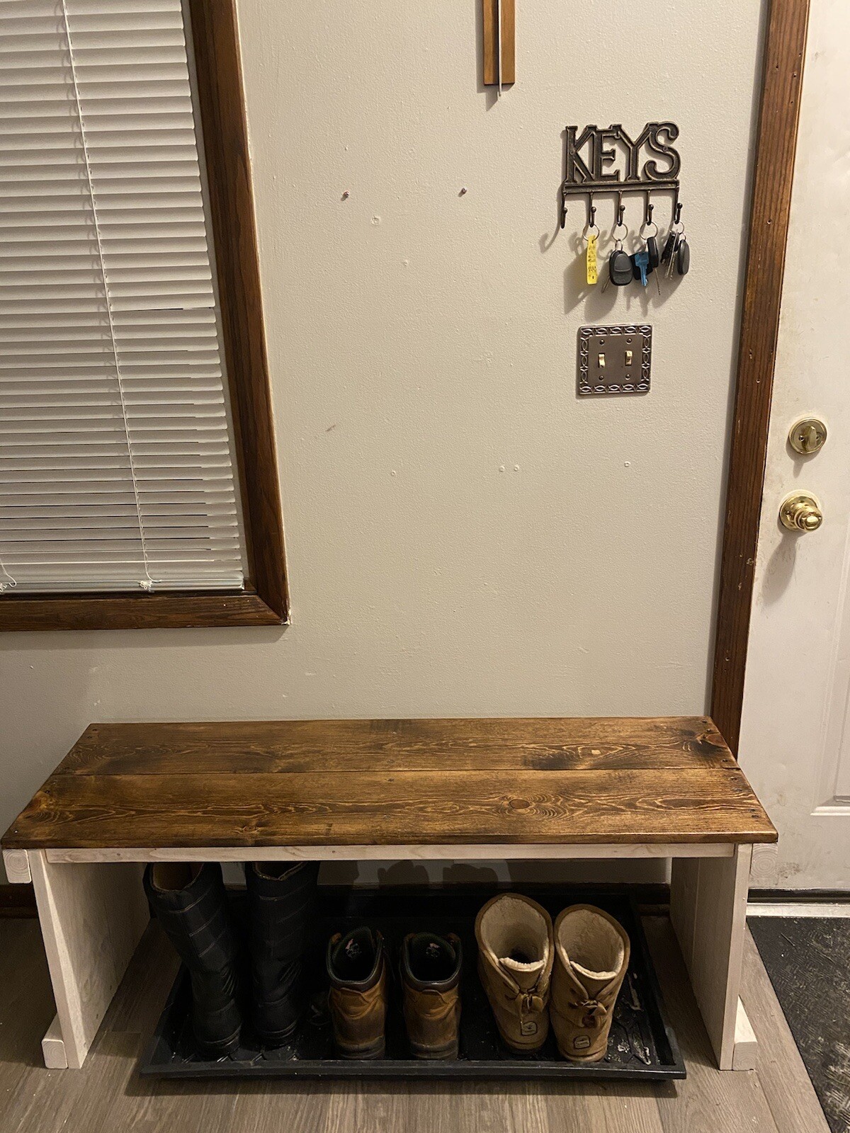 Wood Bench Entryway Foyer
