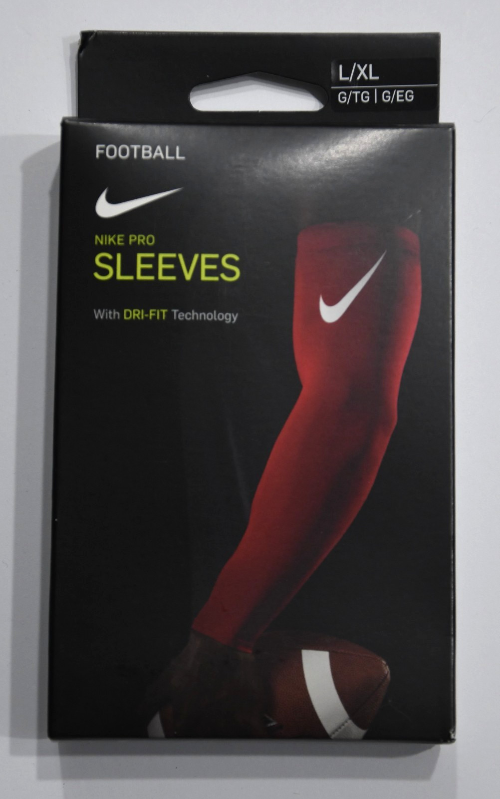 NIB Nike PRO Dri-FIT Men's Large/XL Football Sleeves Red 2 Pairs