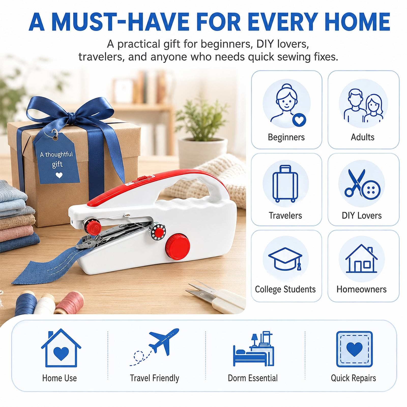 Portable Handheld Sewing Machine, Mini Sewing Machine for Beginners